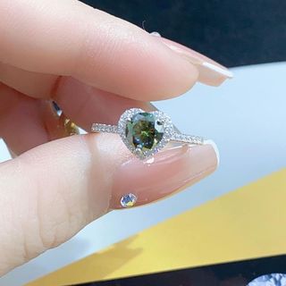 NHẪN TIM BẠC Ý XI BẠCH KIM GẮN KIM CƯƠNG MOISSANITE TẶNG KÈM KIỂM ĐỊNH QUỐC TẾ - THẮNG GIANG