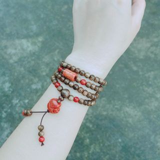 VÒNG TAY TRẦM HƯƠNG TỐC PHỐI LU THỐNG HỒ LY NGỌC CẨM THẠCH HUYẾT THIÊN NHIÊN - THẮNG GIANG