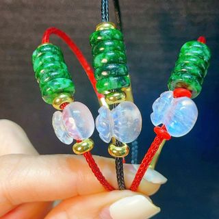 VÒNG TAY TÚI TIỀN ĐÁ MOONSTONE NGŨ ĐIẾU NGỌC CẨM THẠCH SƠN THỦY THIÊN NHIÊN - THẮNG GIANG