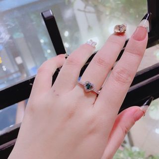 NHẪN TIM BẠC Ý XI BẠCH KIM GẮN KIM CƯƠNG MOISSANITE TẶNG KÈM KIỂM ĐỊNH QUỐC TẾ - THẮNG GIANG