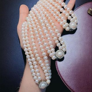 CHUỖI VÒNG CỔ NGỌC TRAI NUÔI NƯỚC NGỌT THIÊN NHIÊN HAI TẦNG - THẮNG GIANG