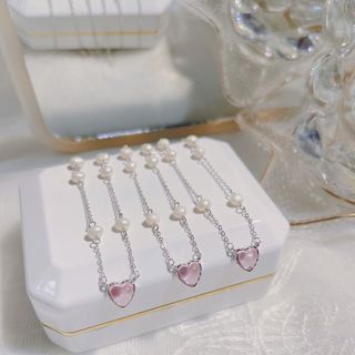 DÂY CHUYỀN NGỌC TRAI NUÔI PHỐI BẠC TA MẶT TIM HỒNG - THẮNG GIANG