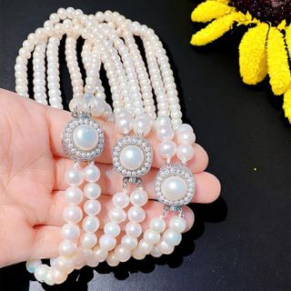 CHUỖI VÒNG CỔ NGỌC TRAI NUÔI NƯỚC NGỌT THIÊN NHIÊN HAI TẦNG - THẮNG GIANG