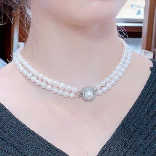 CHUỖI VÒNG CỔ NGỌC TRAI NUÔI NƯỚC NGỌT THIÊN NHIÊN HAI TẦNG - THẮNG GIANG