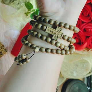 VÒNG TAY NAM TRẦM HƯƠNG TỐC PHỐI CHARM THÁNH GIÁ ĐẠO CÔNG GIÁO - THẮNG GIANG