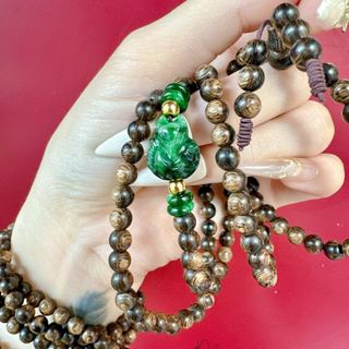 VÒNG TAY TRẦM HƯƠNG HỒ LY TỨ ĐIẾU NGỌC CẨM THẠCH SƠN THỦY THIÊN NHIÊN - THẮNG GIANG