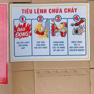 Bộ nội quy tiêu lệnh PCCC bằng tôn sơn tĩnh điện - kt 33*46cm