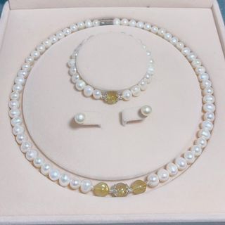 BỘ NGỌC TRAI NUÔI NƯỚC NGỌT THIÊN NHIÊN ĐÁ THẠCH ANH TÓC VÀNG - THẮNG GIANG