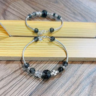 VÒNG TAY SEN THẠCH ANH TÓC ĐEN THIÊN NHIÊN PHỐI CHARM CHUẨN - THẮNG GIANG