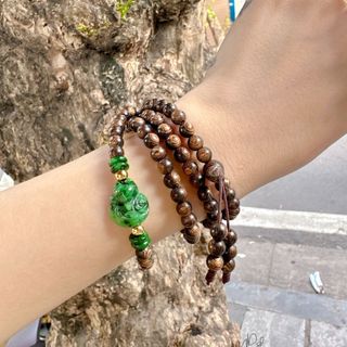 VÒNG TAY TRẦM HƯƠNG HỒ LY TỨ ĐIẾU NGỌC CẨM THẠCH SƠN THỦY THIÊN NHIÊN - THẮNG GIANG