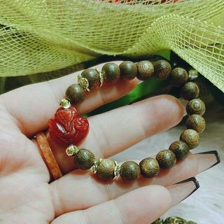 VÒNG TAY TRẦM HƯƠNG TỐC PHỐI HỒ LY NGỌC CẨM THẠCH HUYẾT THIÊN NHIÊN - THẮNG GIANG
