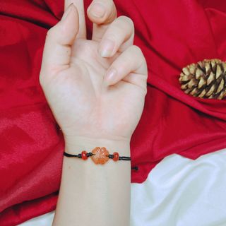VÒNG TAY CỎ BỐN LÁ NGỌC CẨM THẠCH HẾT TẾT SONG ĐIẾU THIÊN NHIÊN - THẮNG GIANG