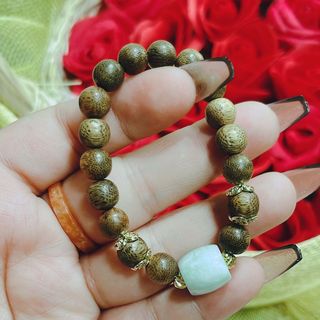 VÒNG TAY TRẦM HƯƠNG TỐC PHỐI LU THỐNG NGỌC CẨM THẠCH THIÊN NHIÊN TUÝP A - THẮNG GIANG