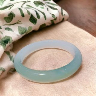 VÒNG TAY CHALCEDONY XANH TRẮNG THIÊN NHIÊN BẢN HẸ - THẮNG GIANG