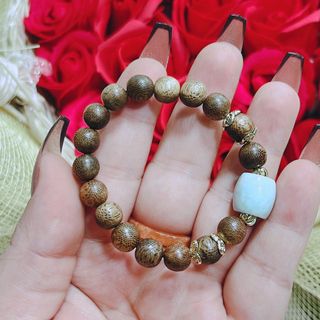 VÒNG TAY TRẦM HƯƠNG TỐC PHỐI LU THỐNG NGỌC CẨM THẠCH THIÊN NHIÊN TUÝP A - THẮNG GIANG