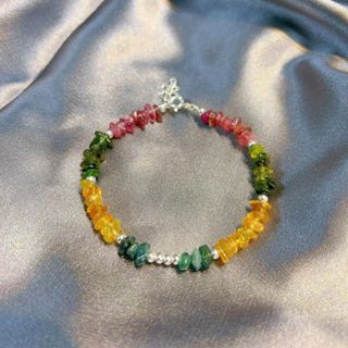 VÒNG TAY TOURMALINE THIÊN NHIÊN PHỐI BẠC TA - THẮNG GIANG
