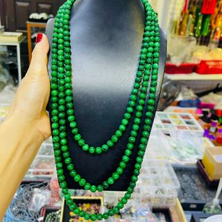 VÒNG CỔ BA TẦNG NGỌC CẨM THẠCH KHÓA HOA XÀ CỪ - THẮNG GIANG