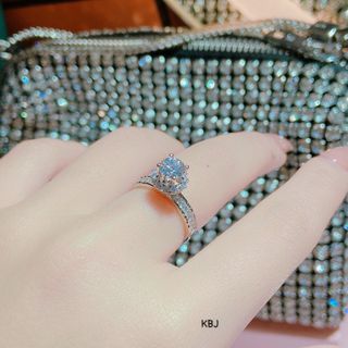 NHẪN BẠC Ý XI BẠCH KIM CAO CẤP GẮN ĐÁ 5A - THẮNG GIANG