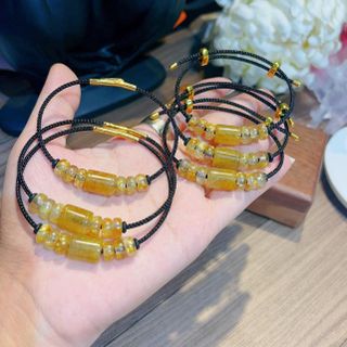 VÒNG TAY LU THỐNG LỤC ĐIẾU THẠCH ANH TÓC VÀNG THIÊN NHIÊN - THẮNG GIANG