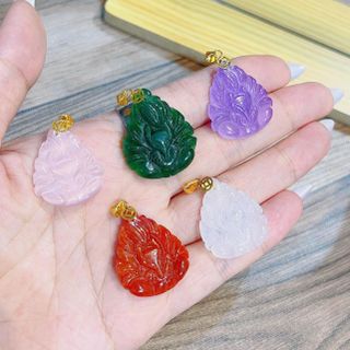 MẶT DÂY CHUYỀN HỒ LY CHÚA NGỌC CẨM THẠCH THIÊN NHIÊN MÓC VÀNG TÂY 10 KARA - THẮNG GIANG