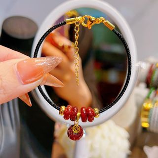 VÒNG TAY NGŨ ĐIẾU NGỌC THIÊN NHIÊN BỌC VÀNG TÂY 10 KARA - THẮNG GIANG