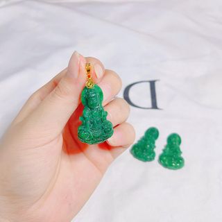 DÂY CHUYỀN QUAN ÂM CẨM THẠCH SƠN THỦY VÀNG 10 KARA - THẮNG GIANG