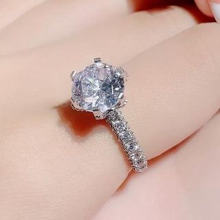 NHẪN ĐÍNH ĐÁ CHỦ 8 LY BẠC Ý XI BẠCH KIM CAO CẤP - THẮNG GIANG