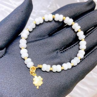 VÒNG TAY CẨM THẠCH DẸT THIÊN NHIÊN PHỐI BẠC XI VÀNG - THĂNG GIANG