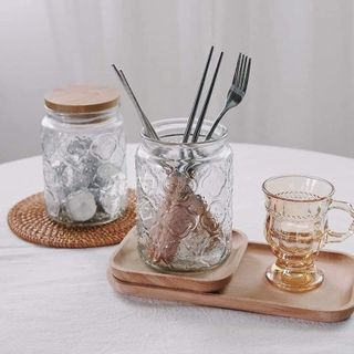 Set 3 Lọ Đựng Đồ Khô Nắp Giả Gỗ