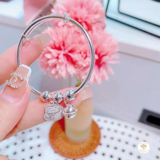 VÒNG TAY CHARM MÈO THẦN TÀI CHUẨN BẠC TA DÀNH CHO BÉ - THẮNG GIANG