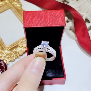 NHẪN NHÔ BẠC TA CAO CẤP ĐÍNH ĐÁ CÓ THẺ HÓA ĐƠN - THẮNG GIANG