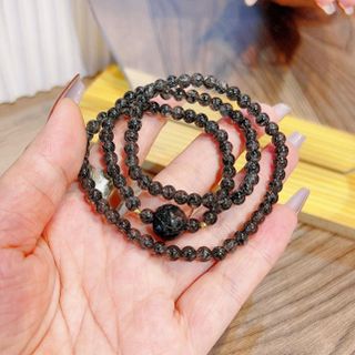 VÒNG TAY SEN THẠCH ANH TÓC ĐEN MIX BI VÀNG TÂY 10 KARA - THẮNG GIANG
