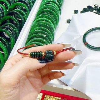 VÒNG TAY NGŨ ĐIẾU TÚI TIỀN NGỌC CẨM THẠCH SƠN THỦY THIÊN NHIÊN VIP - THẮNG GIANG