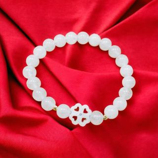 VÒNG TAY CỎ BỐN LÁ BẠCH NGỌC THIÊN NHIÊN - THẮNG GIANG