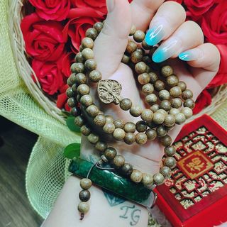 VÒNG TAY NAM TRẦM HƯƠNG TỐC THIÊN NHIÊN PHỐI LÁ BỒ ĐỀ - THẮNG GIANG