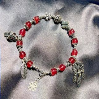 VÒNG TAY THẠCH ANH DÂU TÂY PHỐI CHARM BẠC TA CAO CẤP - THẮNG GIANG