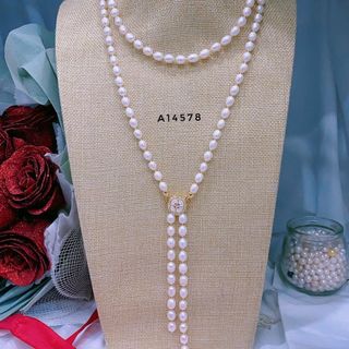 CHUỖI DÂY CHUYỀN NGỌC TRAI NUÔI PHỐI CHARM KHÓA - THẮNG GIANG