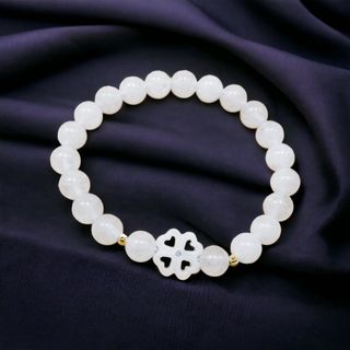 VÒNG TAY CỎ BỐN LÁ BẠCH NGỌC THIÊN NHIÊN - THẮNG GIANG