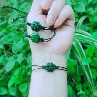 VÒNG TAY CỎ BỐN LÁ CẨM THẠCH SƠN THỦY DÁNG MỚI - THẮNG GIANG