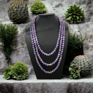 CHUỖI VÒNG CỔ BA TẦNG THẠCH ANH TÍM HẦU DÂNG - THẮNG GIANG