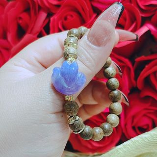 VÒNG TAY TRẦM HƯƠNG TỐC PHỐI HỒ LY NGỌC CẨM THẠCH TÍM MÔN THIÊN NHIÊN - THẮNG GIANG