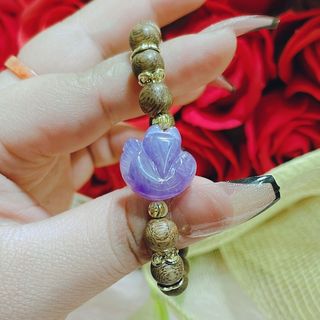 VÒNG TAY TRẦM HƯƠNG TỐC PHỐI HỒ LY NGỌC CẨM THẠCH TÍM MÔN THIÊN NHIÊN - THẮNG GIANG