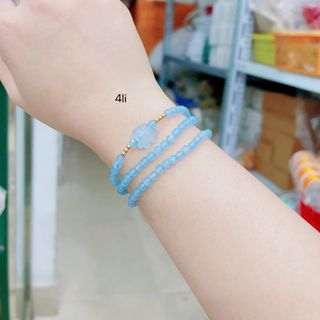 VÒNG TAY CỎ BỐN LÁ ĐÁ MÃ NÃO 4 LY - THẮNG GIANG