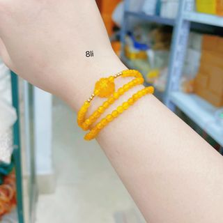 VÒNG TAY CỎ BỐN LÁ ĐÁ MÃ NÃO 4 LY - THẮNG GIANG