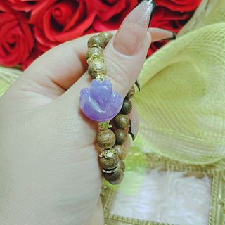 VÒNG TAY TRẦM HƯƠNG TỐC PHỐI HỒ LY NGỌC CẨM THẠCH TÍM MÔN THIÊN NHIÊN - THẮNG GIANG