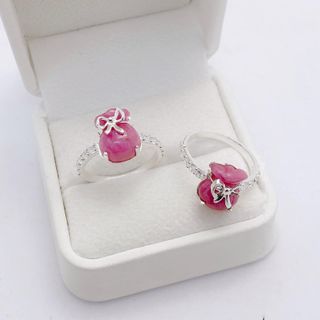 NHẪN TÚI TIỀN ĐÁ RUBY THIÊN NHIÊN BỌC BẠC TA - THẮNG GIANG