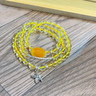 VÒNG TAY THẠCH ANH VÀNG THIÊN NHIÊN PHỐI CHARM BẠC TA CAO CẤP - THẮNG GIANG