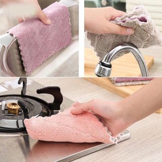 Khăn Bếp Lau Đa Năng, Cốc Chén, Bát Đĩa, Thấm Nước Chống Dính Dầu Hai Mặt Dày Dặn - Kimi Decor