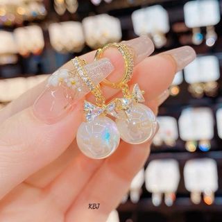 BÔNG TAI NƠ GẮN TRAI SAN HÔ CÓ THẺ HÓA ĐƠN - THẮNG GIANG