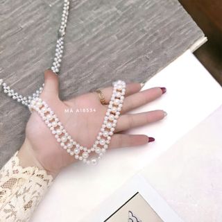 VÒNG CỔ NGỌC TRAI NUÔI THIÊN NHIÊN NƯỚC NGỌC CAO CẤP KẾT VIÊN - THẮNG GIANG